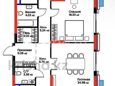 3-бөлмелі пәтер · 133 м², Кайым мухамедханова 6/1, бағасы: 120 млн ₸ в Астане, Нура р-н