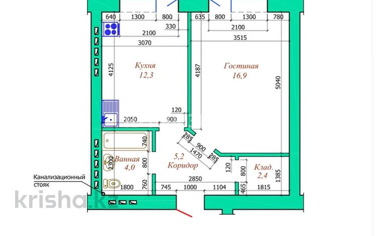 1-комнатная квартира · 45.5 м² · 2/9 этаж, Алия Молдагулова 50а за 17 млн ₸ в Актобе — фото 4