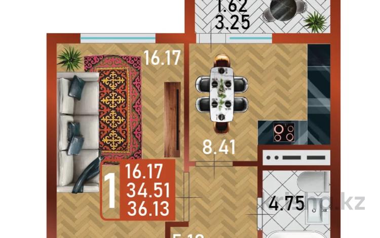 1-бөлмелі пәтер · 36.13 м² · 7/14 қабат, Сафуан Шаймерденов 1, бағасы: 16.9 млн ₸ в Астане, Сарайшык р-н — фото 12