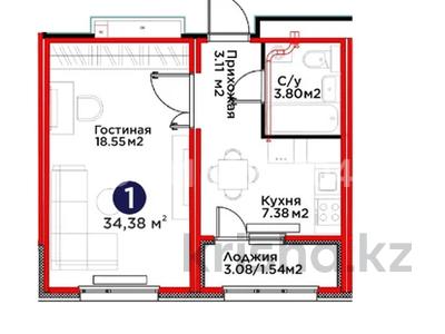1-бөлмелі пәтер · 35 м² · 5/9 қабат, Е 915 улица 36, бағасы: 23 млн ₸ в Астане