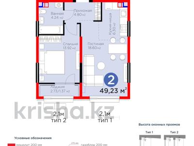 2-бөлмелі пәтер · 49.23 м² · 6/6 қабат, ​Гажайып микрорайон 11/19 — САМАЯ НИЗКАЯ ЦЕНА В ЖК, бағасы: 37.5 млн ₸ в Алматы, Алатауский р-н