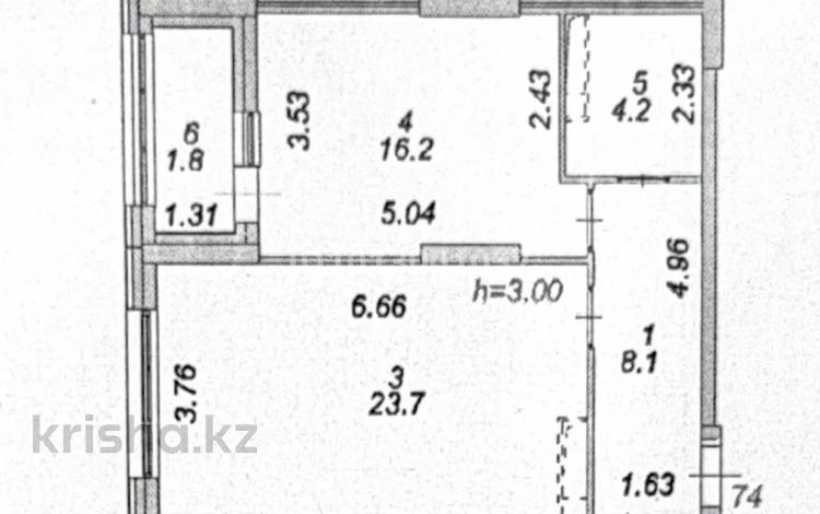 1-комнатная квартира · 55.6 м² · 16/16 этаж, Достык 8/2 за 41.5 млн ₸ в Астане, Есильский р-н — фото 2