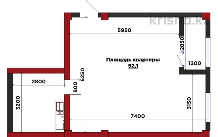 2-комнатная квартира · 52.2 м² · 7/10 этаж, Илияса Есенберлина 20 за ~ 27.9 млн ₸ в Усть-Каменогорске — фото 2