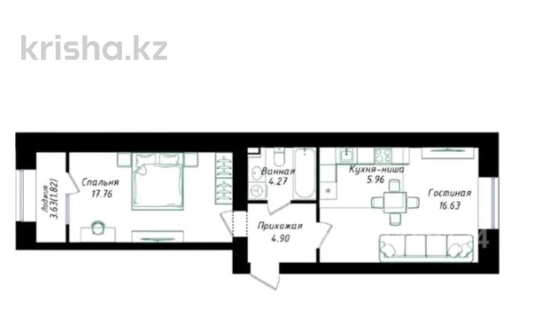 2-комнатная квартира · 53 м² · 7/10 этаж, Нажимеденов 6 за 30.5 млн ₸ в Астане, Сарайшык р-н — фото 6