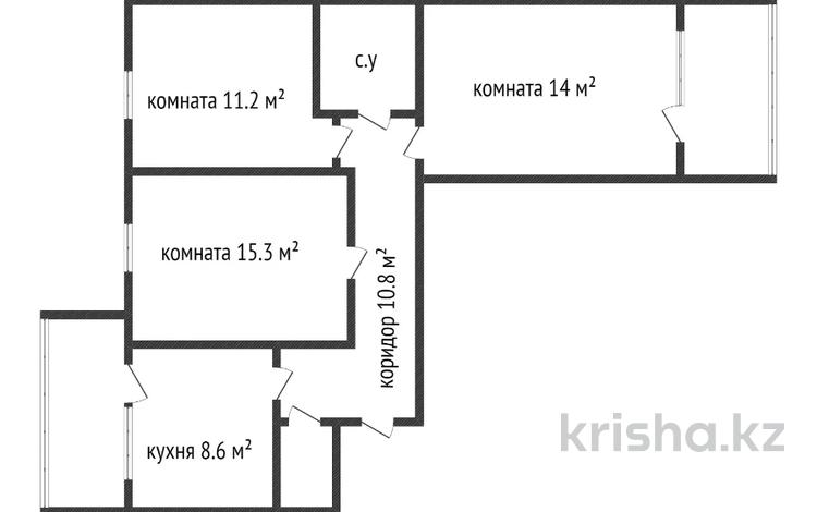 3-комнатная квартира, 70 м², 1/9 этаж, Курганская за 30.5 млн 〒 в Костанае — фото 2