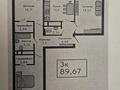 3-бөлмелі пәтер · 90 м² · 6/9 қабат, Туран 89, бағасы: 36 млн ₸ в Астане, Нура р-н — фото 2