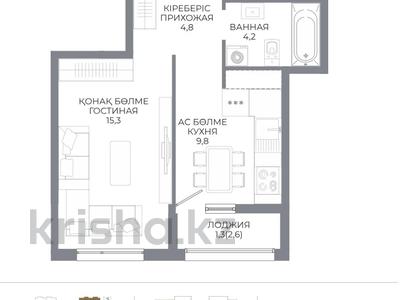 1-бөлмелі пәтер · 36 м² · 6/9 қабат, Ахмет Байтурсынулы 10/3 — БЕЗ КОМИССИИ!, бағасы: ~ 18.8 млн ₸ в Астане