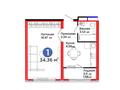 1-бөлмелі пәтер · 35 м² · 8/9 қабат, Е 652 18, бағасы: 21 млн ₸ в Астане, Есильский р-н — фото 12