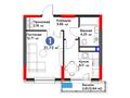 1-бөлмелі пәтер · 31.73 м², ул. Букетова, в сторону мкрн. Кунгей и объездной трассы, бағасы: ~ 18.4 млн ₸ в Караганде — фото 3