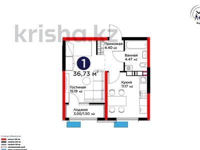 1-комнатная квартира · 37 м², Туркия за 15.7 млн ₸ в Шымкенте, Абайский р-н