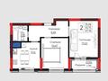 2-бөлмелі пәтер · 57 м² · 3/15 қабат, Пр. Улы Дала, между ул. Толе би и ул. Ч. Айтматова, бағасы: 34 млн ₸ в Астане, Нура р-н