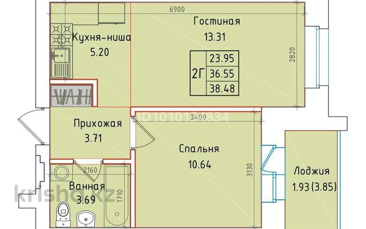 2-комнатная квартира · 40 м² · 9/9 этаж, Назарбаева 96 96 — Акан сери за 18 млн ₸ в Кокшетау — фото 2