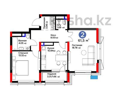 Пәтерлер в Астане: 2-бөлмелі пәтер · 61.5 м² · 8/16 қабат, Сагадат Нурмагамбетов 17, бағасы: ~ 34.2 млн 〒 2-бөлмелі пәтер · 61.5 м² · 8/16 қабат, Сагадат Нурмагамбетов 17, бағасы: ~ 34.2 млн 〒 в Астане, Сарайшык р-н