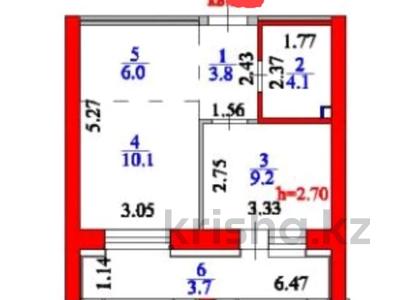 2-комнатная квартира · 36.6 м² · 7/9 этаж, Култегин 2 — Школа Бином за 23.9 млн ₸ в Астане, Нура р-н