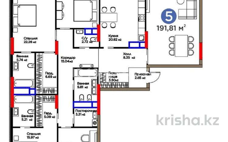 5-бөлмелі пәтер · 194 м² · 10/12 қабат, Бухар жырау 26, бағасы: 310 млн ₸ в Астане, Есильский р-н — фото 2