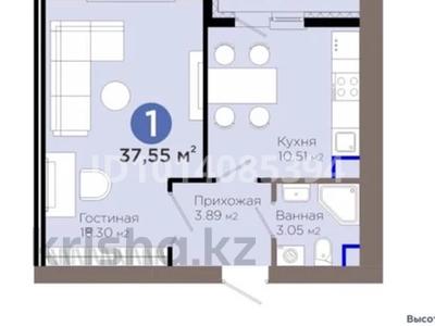 1-бөлмелі пәтер · 37.55 м² · 2/9 қабат, Е 909 29, бағасы: 25 млн ₸ в Астане, Нура р-н