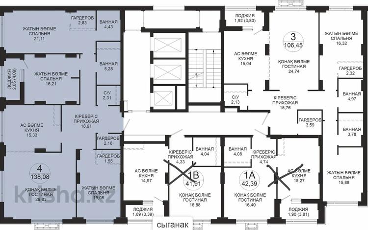 4-бөлмелі пәтер · 138.1 м² · 10/18 қабат, Достык 8/5 — без комиссии, бағасы: 93.9 млн ₸ в Астане, Есильский р-н — фото 2