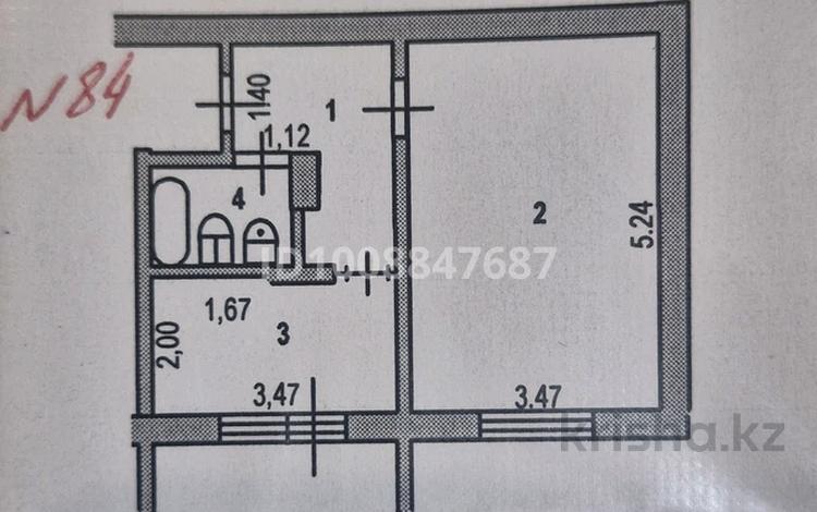 1-бөлмелі пәтер · 33.7 м² · 3/5 қабат, мкр Аса 26 — Находится возле "Брак и Семья", бағасы: 13 млн ₸ в Таразе — фото 2