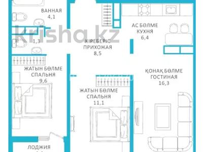 3-комнатная квартира · 60 м² · 6/9 этаж, райымбека 590/2 за 38.3 млн ₸ в Алматы, Наурызбайский р-н