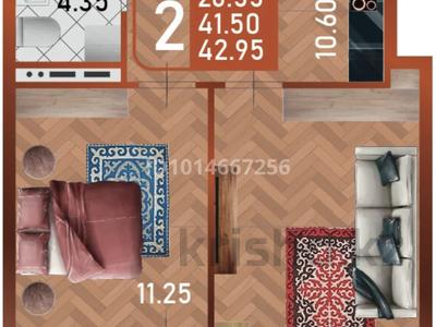 2-бөлмелі пәтер · 42.95 м² · 10/14 қабат, Сафуан Шаймерденов 1, бағасы: 23.5 млн ₸ в Астане, Сарайшык р-н