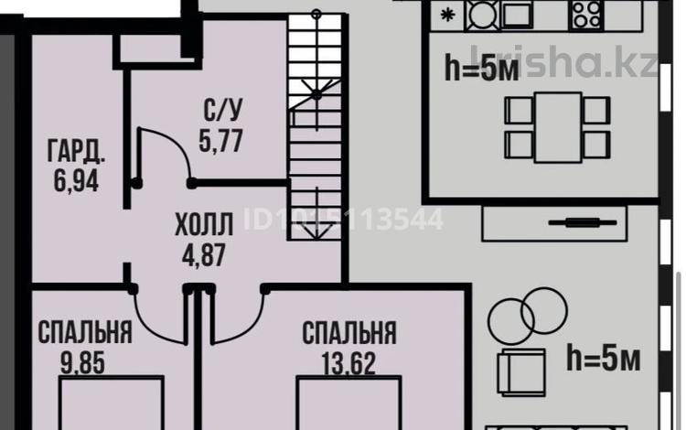 5-комнатная квартира · 130 м² · 2 этаж, Сагадата Нурмагамбетова 32/1 за 1 млн ₸ в Астане, Алматы р-н — фото 2