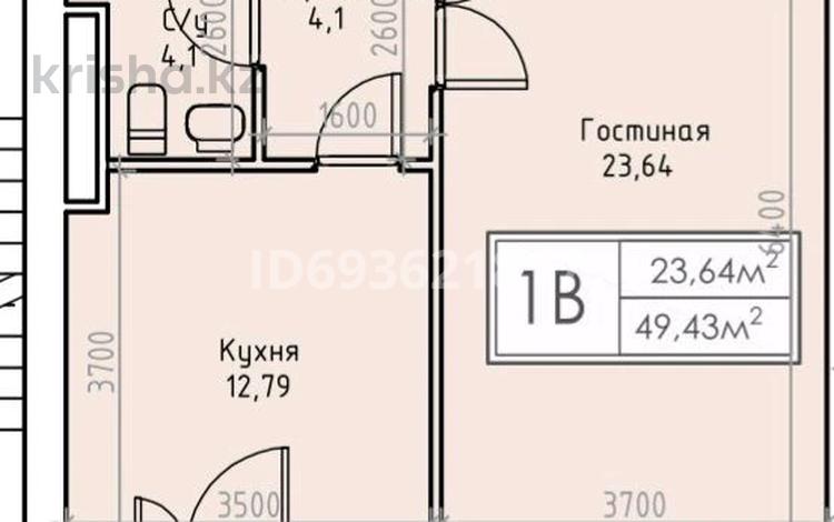 1-комнатная квартира, 49.43 м², 4/5 этаж, 29а мкр за ~ 6.4 млн 〒 в Актау, 29а мкр — фото 2