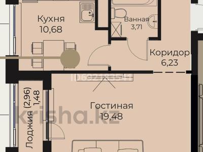 1-комнатная квартира, 41.58 м², 9/9 этаж, Улы Дала 23/1 за 19.8 млн 〒 в Астане, Есильский р-н