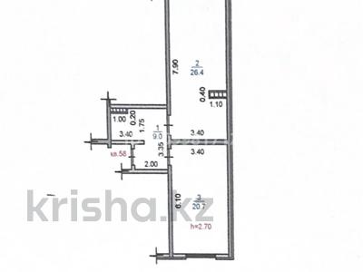 2-комнатная квартира · 58 м² · 5/7 этаж, Касыма Шарипова 206/4 за 30 млн ₸ в Алматы, Алатауский р-н