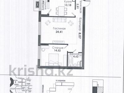 2-бөлмелі пәтер · 69.5 м² · 12/22 қабат, Тауелсиздик 56/2, бағасы: 51 млн ₸ в Астане