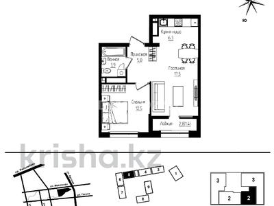 2-бөлмелі пәтер · 46.6 м² · 2/9 қабат, Ауэзова 3г/2, бағасы: ~ 47 млн ₸ в Алматы, Алмалинский р-н