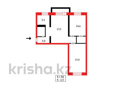 3-комнатная квартира · 58 м² · 5/5 этаж, Алимхана Ермекова за 8.5 млн ₸ в Абае