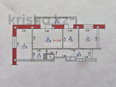 3-комнатная квартира · 67 м² · 4/5 этаж, Басенова за 57.7 млн 〒 в Алматы, Бостандыкский р-н