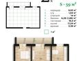 2-бөлмелі пәтер · 59 м² · 2/7 қабат, Ильяса Есенберлина 80, бағасы: ~ 24.8 млн ₸ в Усть-Каменогорске
