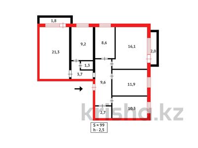 5-комнатная квартира · 98.5 м² · 4/6 этаж, 2 микрорайон за 15.8 млн ₸ в Абай