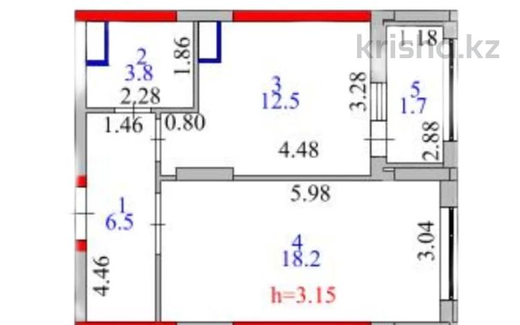 1-бөлмелі пәтер · 43 м², Кошкарбаева 2 — Момышулы, бағасы: 35.4 млн ₸ в Астане, Алматы р-н — фото 2
