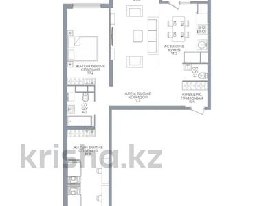 3-комнатная квартира · 100 м² · 11/16 этаж, Каныша Сатпаева за 76 млн ₸ в Алматы, Бостандыкский р-н