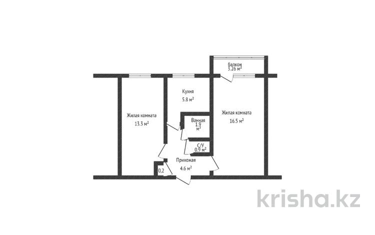 2-бөлмелі пәтер, 44.2 м², 5/5 қабат, Киевская 11, бағасы: 16.8 млн 〒 в Костанае — фото 2