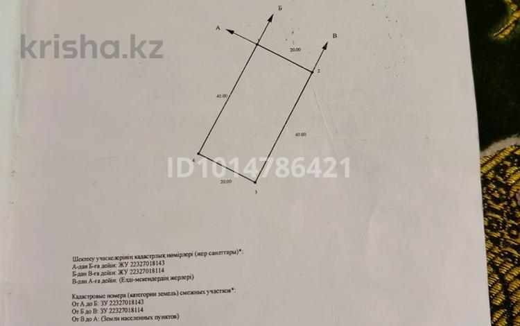 Участок · 8 соток, мкр Ынтымак 1262 — Жоласар көшесі балалар ойын алаңына жақын жерде орналасқан за 14 млн ₸ в Шымкенте, Абайский р-н — фото 2