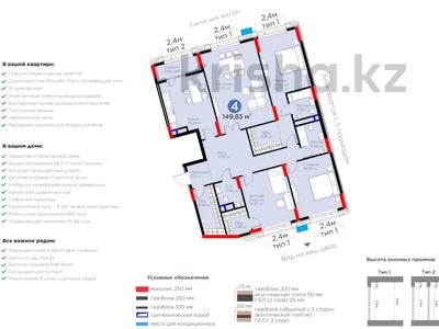 4-комнатная квартира · 150 м² · 5/9 этаж, ​Аль-Фараби — РАССРОЧКА С ПВ 30% на 3 г. ПРИ 100%:( 126 576 384) за ~ 131.9 млн 〒 в Астане, Есильский р-н
