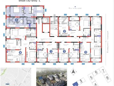 3-бөлмелі пәтер · 67.48 м² · 3/6 қабат, Тараз 8/1, бағасы: ~ 44 млн ₸ в Алматы, Турксибский р-н