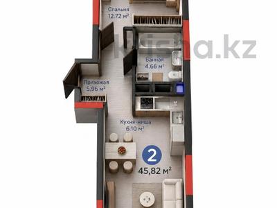 2-комнатная квартира · 46 м² · 6/17 этаж, Е 908 — УЛЫ ДАЛА! РАСПАШОНКА! СДАЧА ОКТЯБРЬ 2026! за 25.5 млн ₸ в Астане, Нура р-н