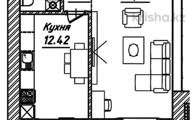 1-комнатная квартира · 43.6 м² · 6/12 этаж, Жумекен Нажимеденов 38 за 22.5 млн ₸ в Астане, Сарайшык р-н — фото 2