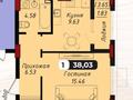 1-комнатная квартира · 38.03 м² · 2/18 этаж, Тәуелсіздік за 23 млн ₸ в Астане, Алматы р-н