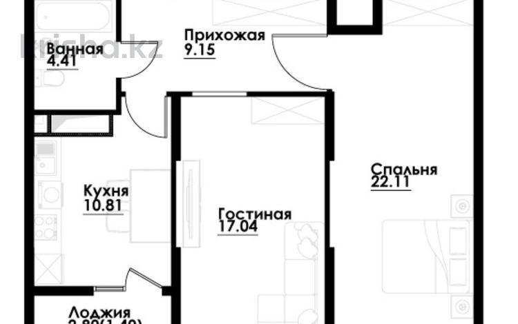 2-бөлмелі пәтер · 65 м² · 7/12 қабат, ул. Фадеева, 38г 10, бағасы: 42 млн ₸ в Алматы, Алатауский р-н — фото 2