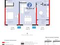 2-комнатная квартира · 75.6 м² · 4/9 этаж, Лебедева 1/1 за 78.8 млн 〒 в Алматы, Бостандыкский р-н