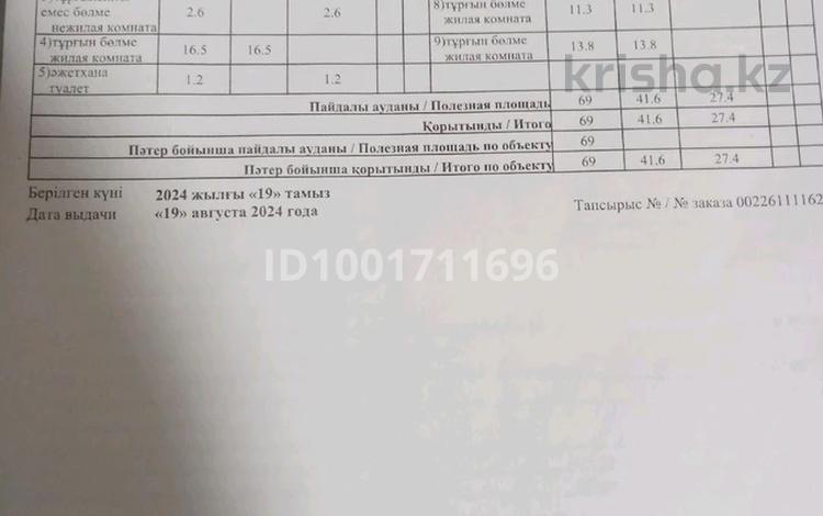 3-бөлмелі пәтер · 69 м² · 1/5 қабат, Молодёжный 15 — Базар, бағасы: 8.5 млн ₸ в Кандыагаш — фото 2