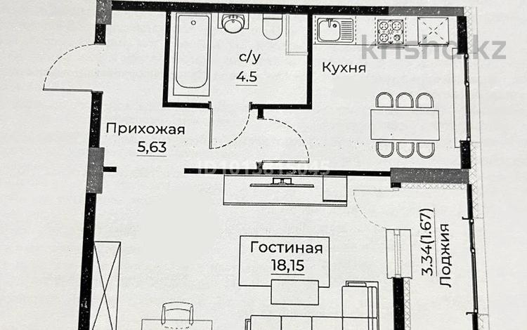 1-бөлмелі пәтер · 41 м² · 2 қабат, Е-429 26, бағасы: 23.7 млн ₸ в Астане, Нура р-н — фото 2