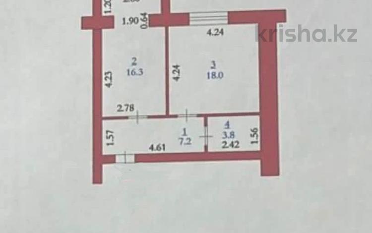 1-комнатная квартира, 45.3 м², 2/5 этаж, мкр. Алтын орда за 11.5 млн 〒 в Актобе, мкр. Алтын орда — фото 3