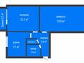 2-комнатная квартира · 44.7 м² · 2/5 этаж, Гоголя за 24 млн ₸ в Костанае — фото 2