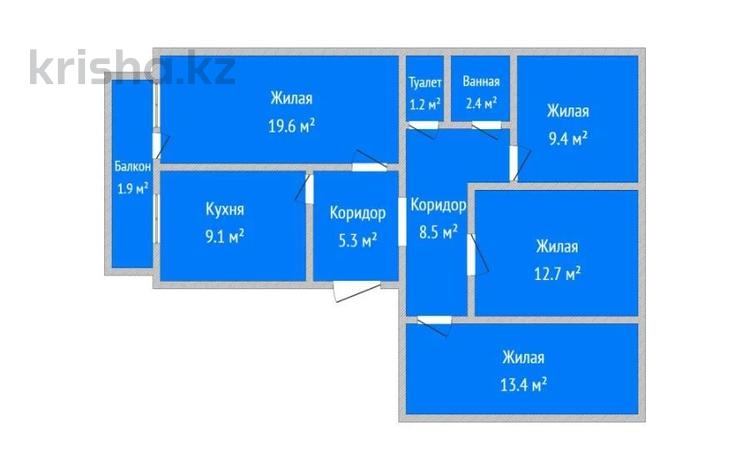 4-комнатная квартира · 83.5 м² · 6/6 этаж, Амангельды 37 за 24.6 млн 〒 в Костанае — фото 2